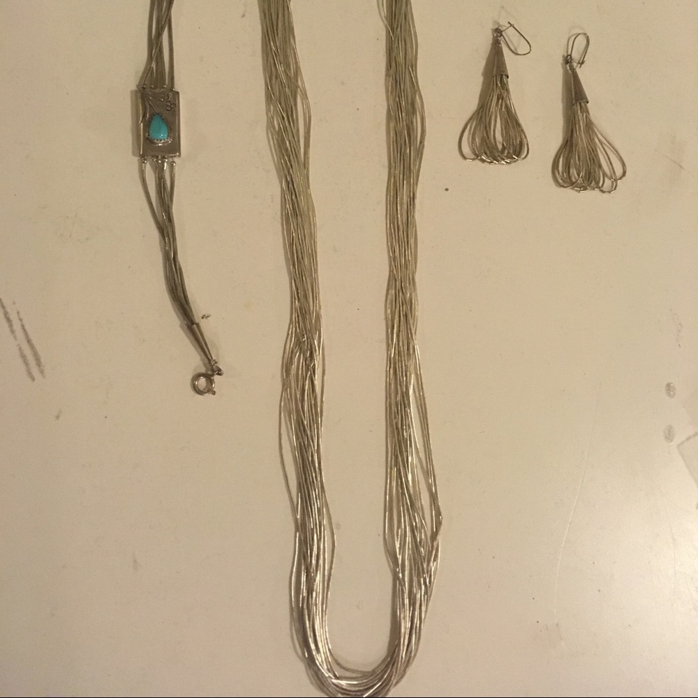 20 Strand Liquid Silver Necklace